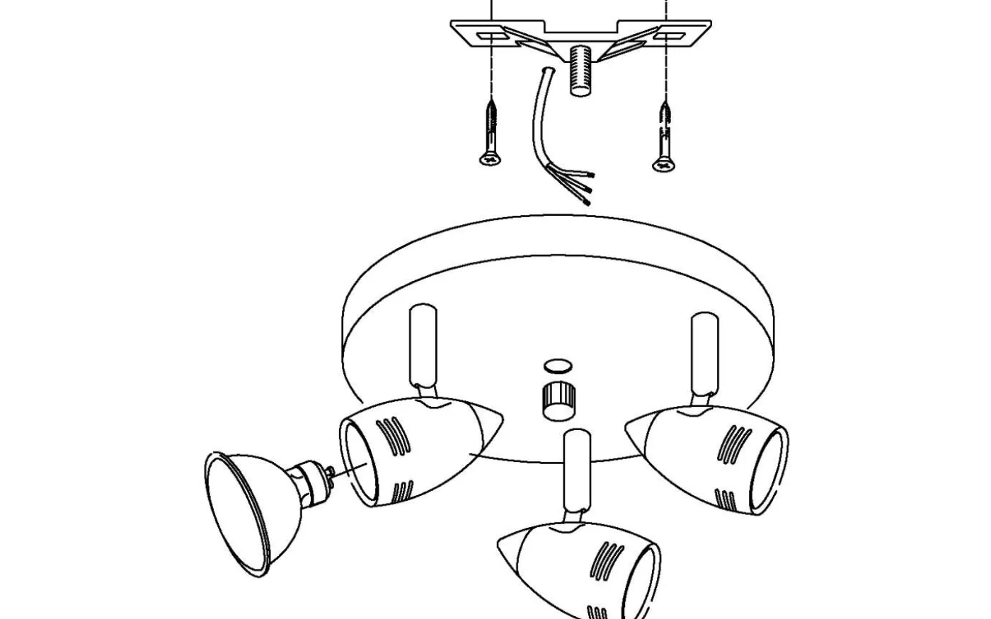 Magnum Takspotlight 18cm GU10 LED 3000K 3x2,8W Nickel