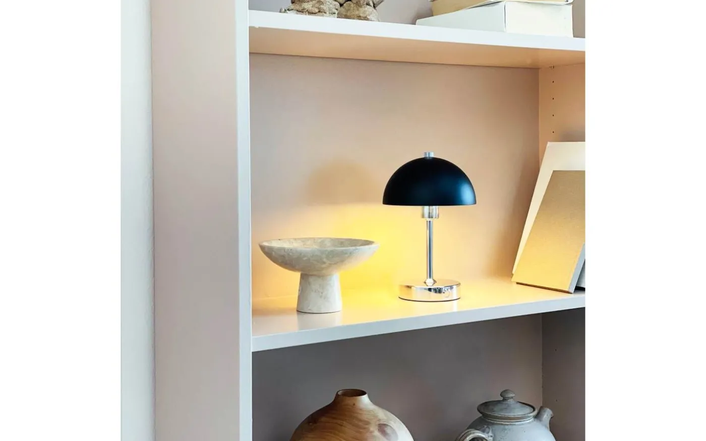 Malmø Uppladdningsbar Bordslampa 23cm LED 3000K 1W Svart/Krom