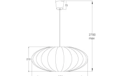 Mamsell Taklampa 55cm Varmgrå