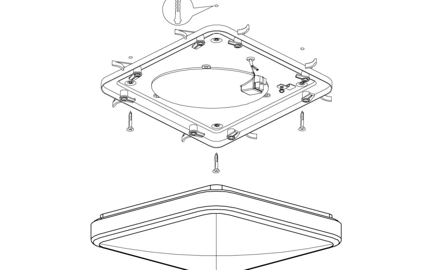 Manilva Plafond 29cm LED 3000K 14,4W Krom IP44