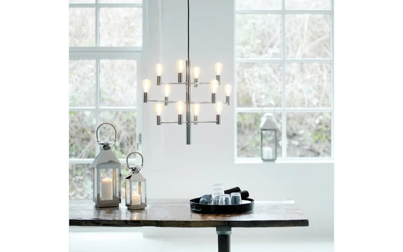 Manola Takkrona 60cm LED 12x2,5W Krom