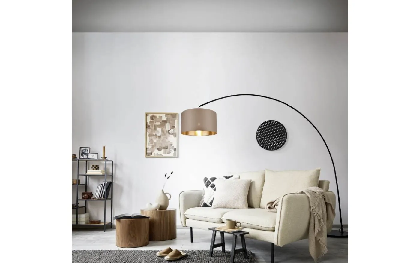 Mansur Golvlampa E27 matt svart/grå