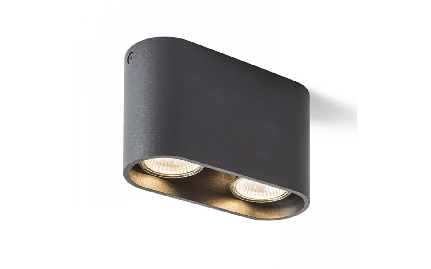 Mantova II Takspotlight Matt svart 2xGU10