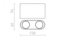 Mantova II Takspotlight Matt svart 2xGU10