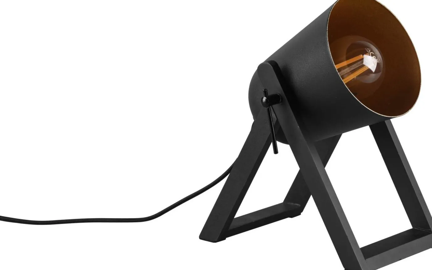 Marc Bordslampa E27 matt svart/guld