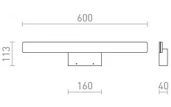 Marea Spegelbelysning 60cm LED 18W 3000K Vit IP44