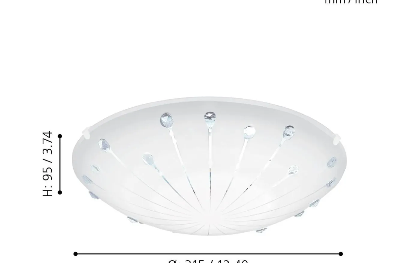Margitta Plafond 31,5cm LED 3000K 11W Vit/Kristall