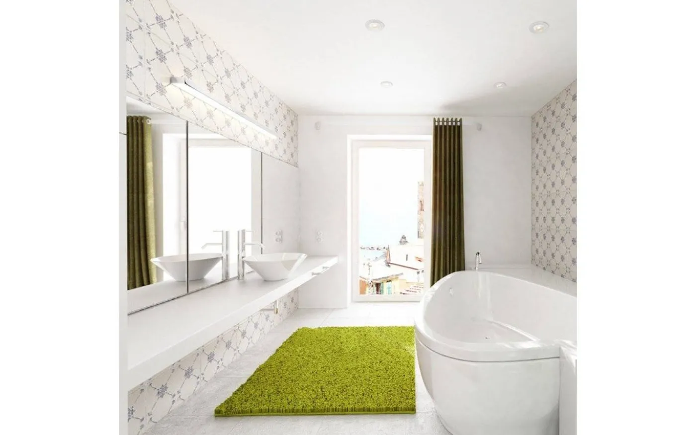 Marina LED Vägglampa Krom 120cm 25W IP44 3000K