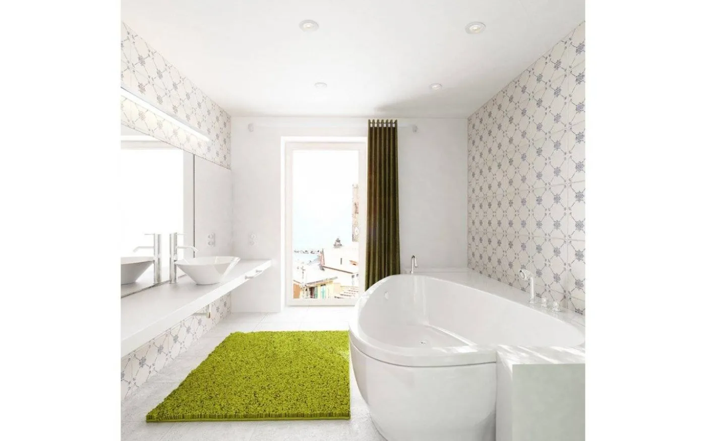 Marina LED Vägglampa Krom 120cm 25W IP44 3000K