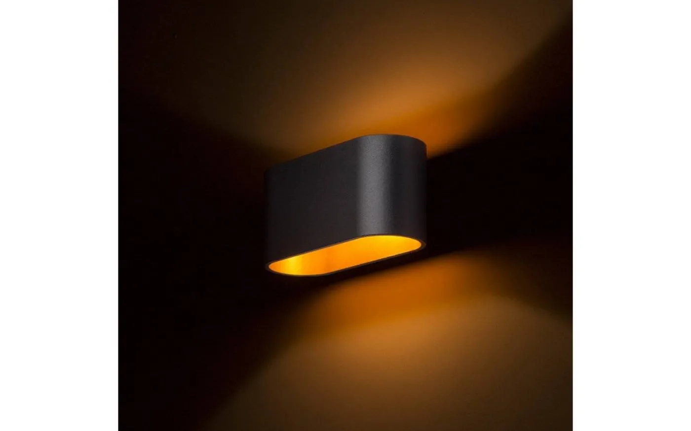 Mario Vägglampa Mattsvart/Guld G9