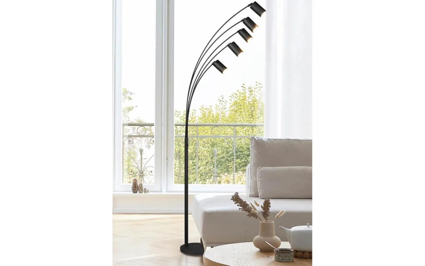 Marley Golvlampa 5-delad GU10 borstad stål