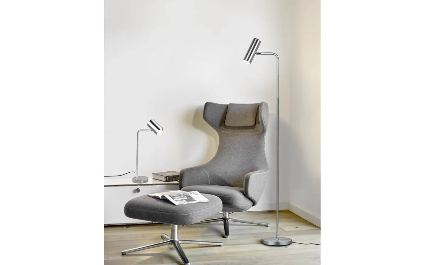 Marley Golvlampa GU10 borstad stål