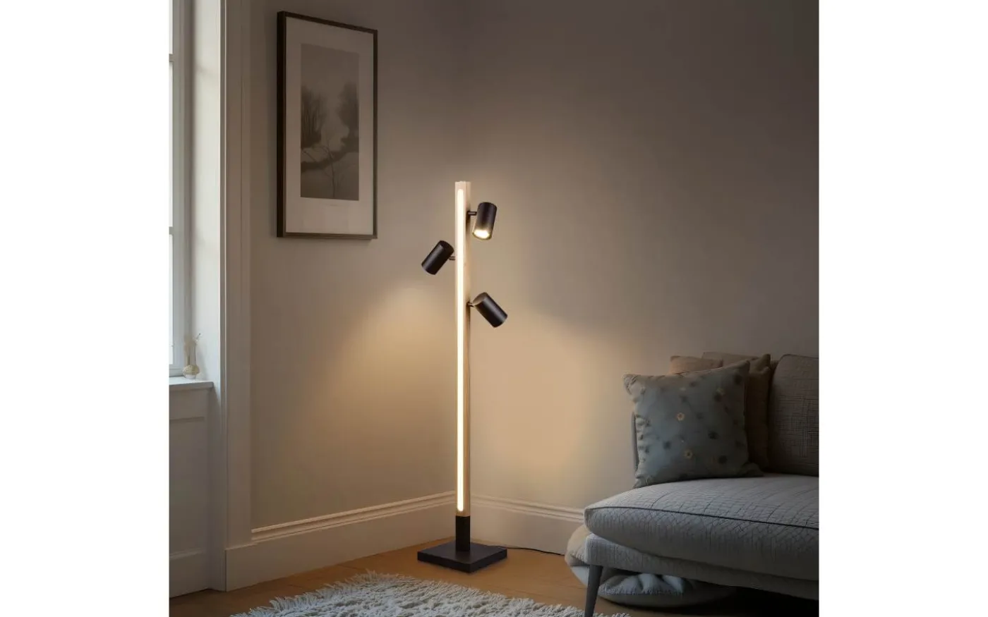 Marley Golvlampa LED + 3xGU10 mattsvart