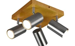 Marley Spotlight 4-delad GU10 borstad stål/trä