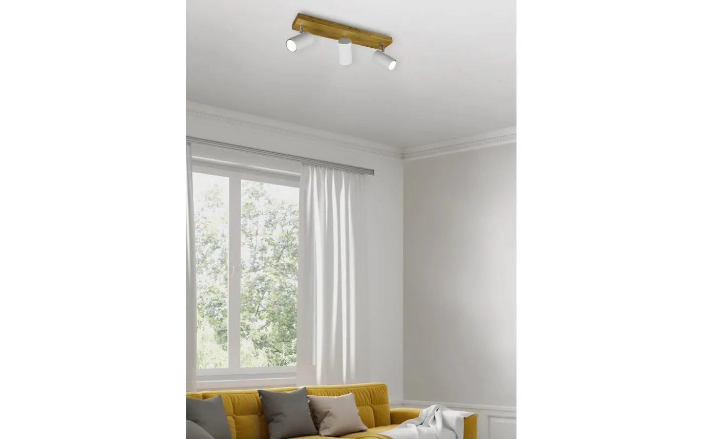 Marley Spotlight 3-delad GU10 matt vit/trä