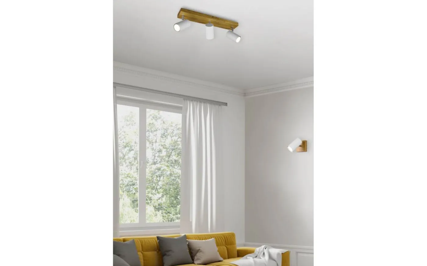 Marley Spotlight 3-delad GU10 matt vit/trä