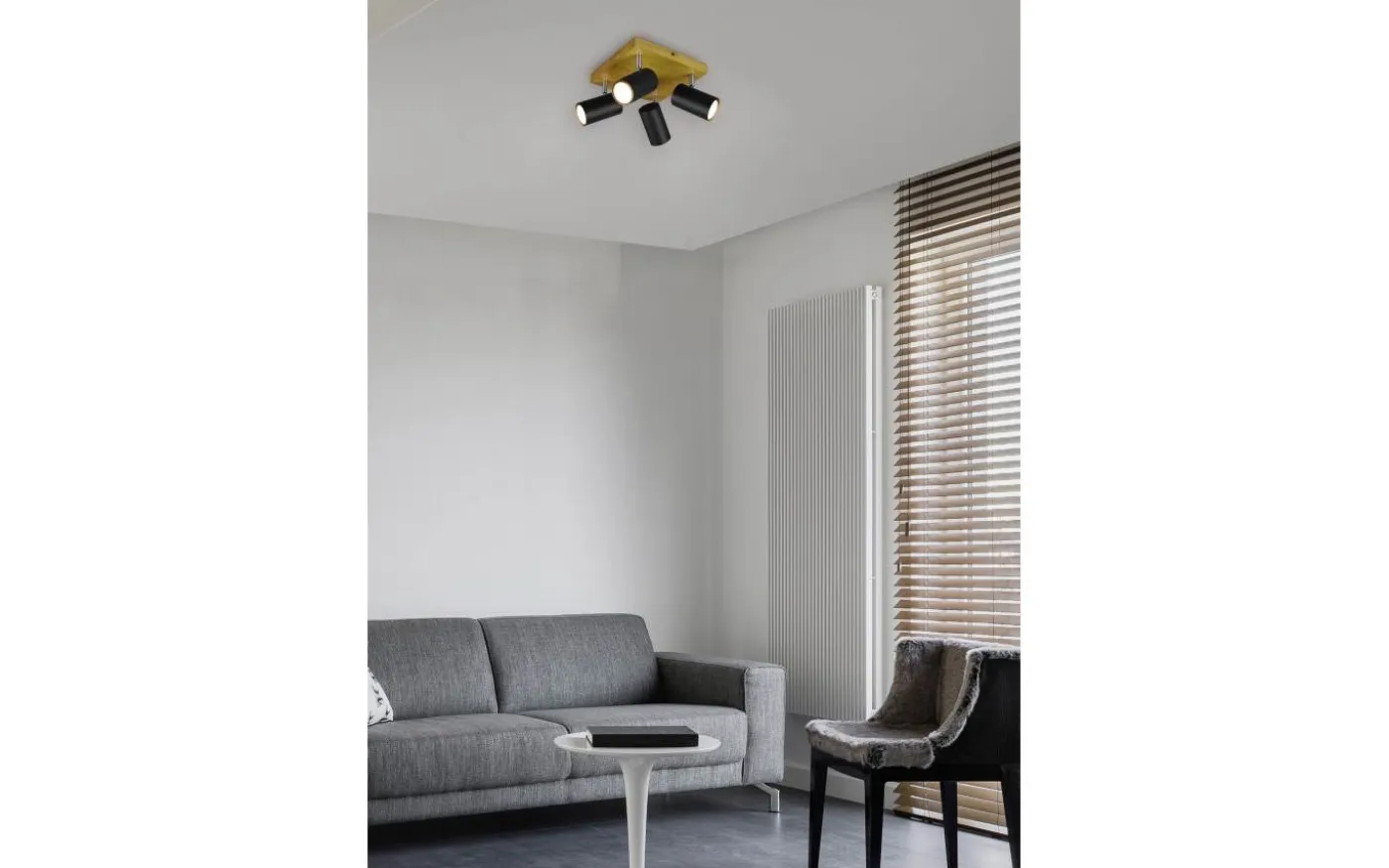 Marley Spotlight 4-delad GU10 matt svart/trä