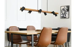 Marley Takpendel 6 st 115cm GU10 matt svart/trä