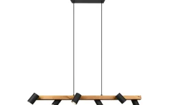 Marley Takpendel 6 st 115cm GU10 matt svart/trä