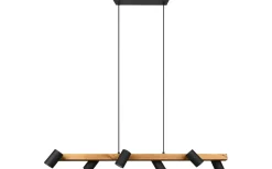 Marley Takpendel 6 st 115cm GU10 matt svart/trä