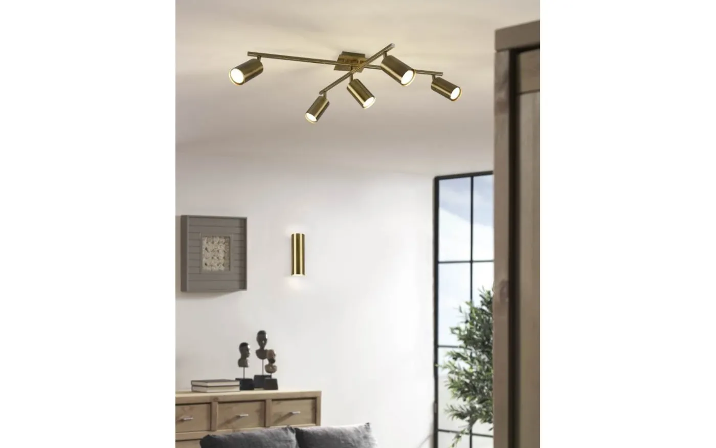 Marley Vägglampa 2xGU10 antikmässing