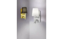 Marriot Vägglampa E27 + LED borstat stål/vit