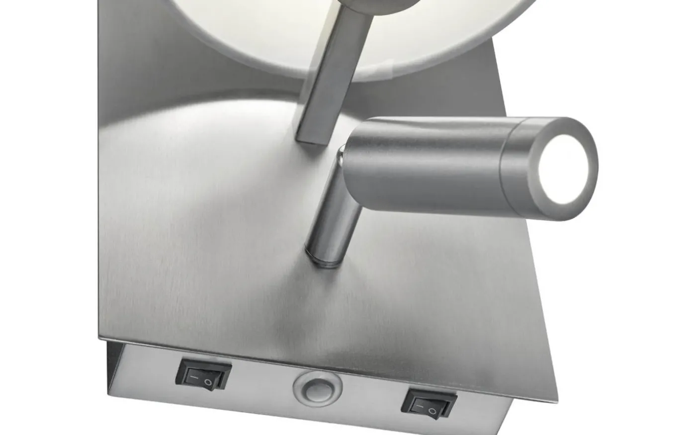 Marriot Vägglampa E27 + LED borstat stål/vit