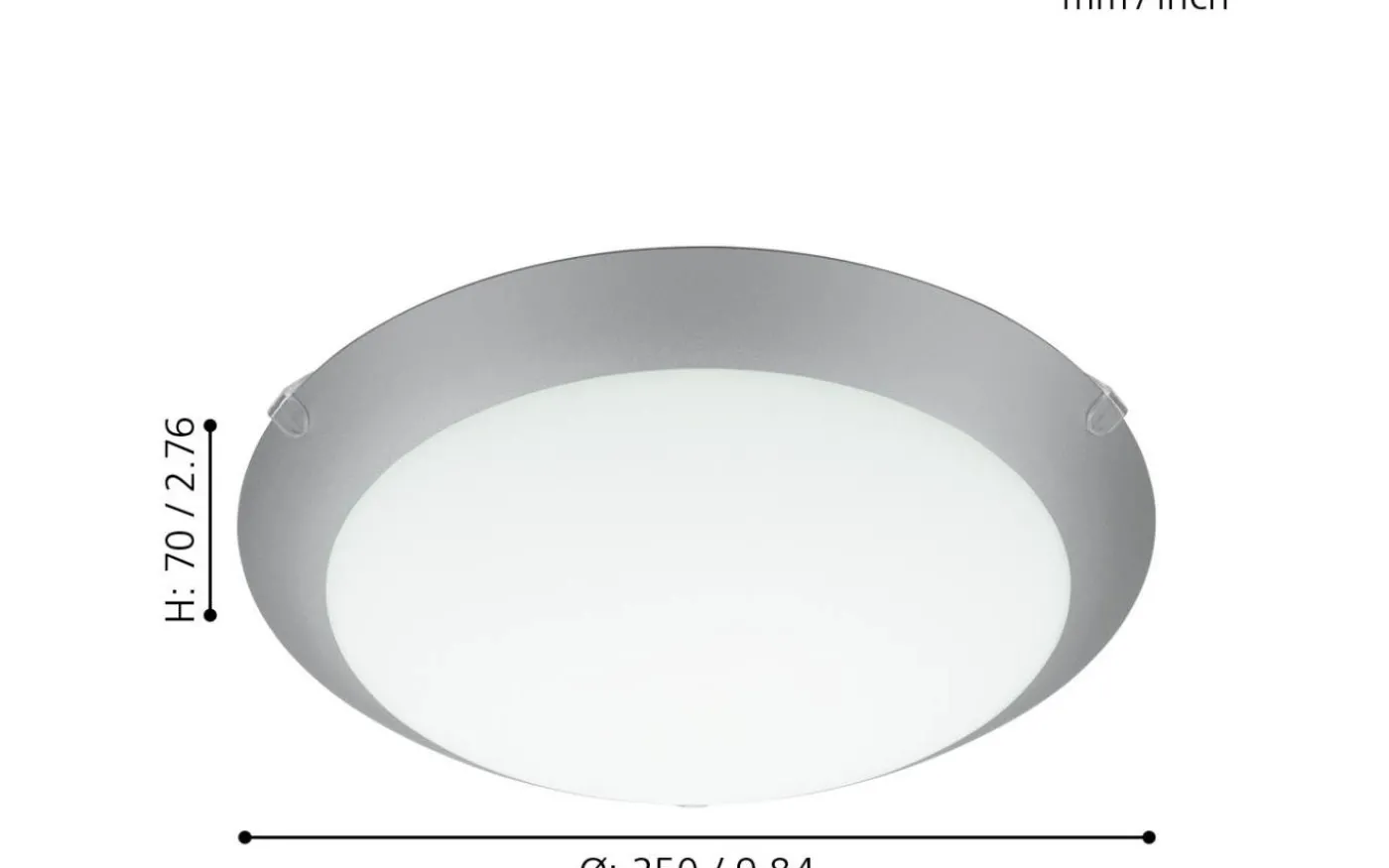 Mars Plafond 25cm Silver/Vit