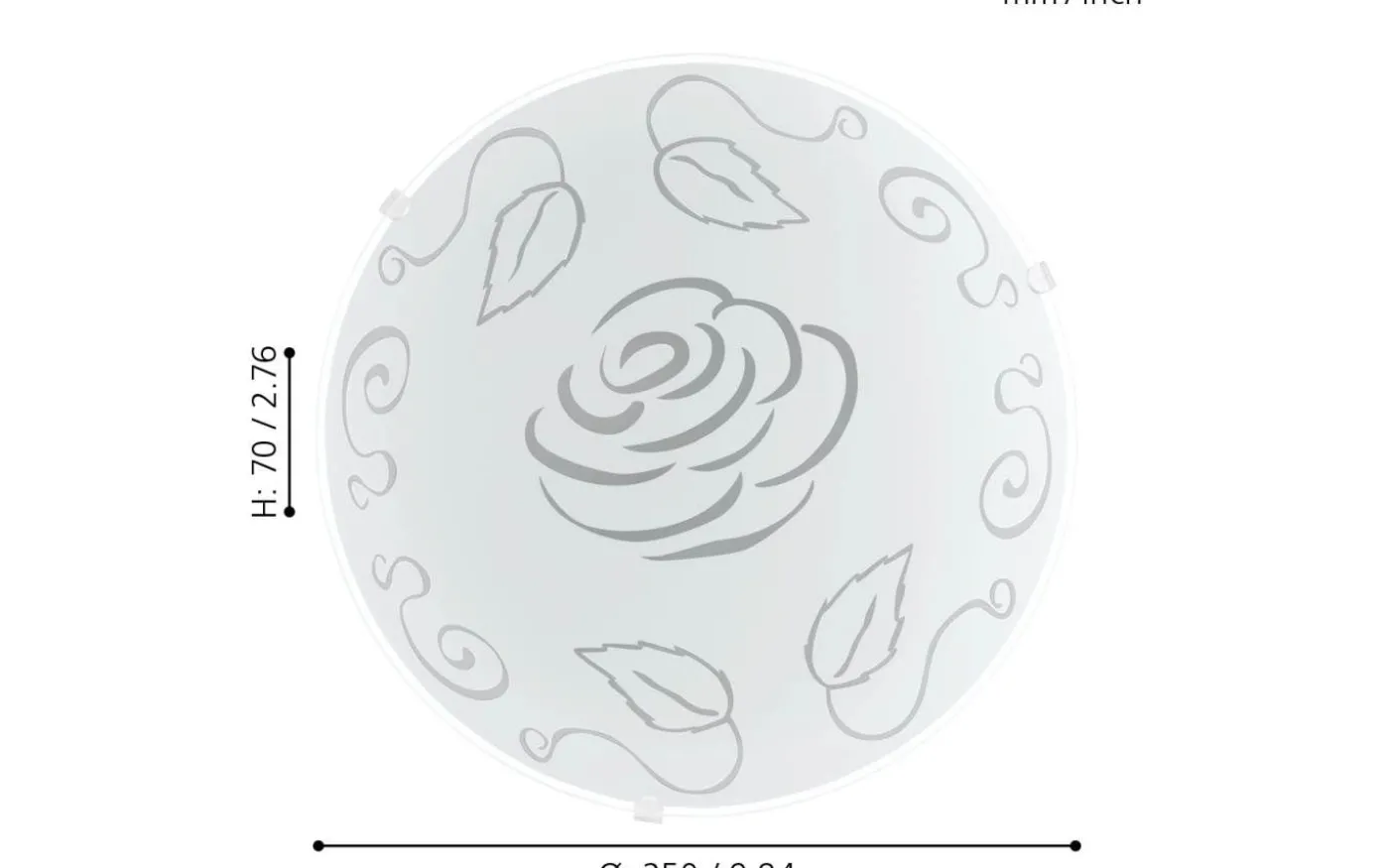 Mars Plafond Ros 24,5cm Vit