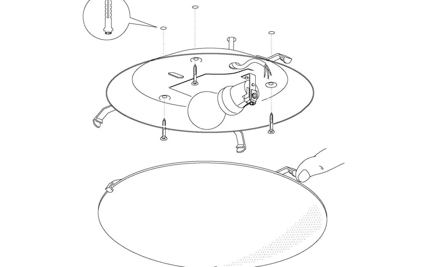 Mars Plafond Tass Ø25cm Vit