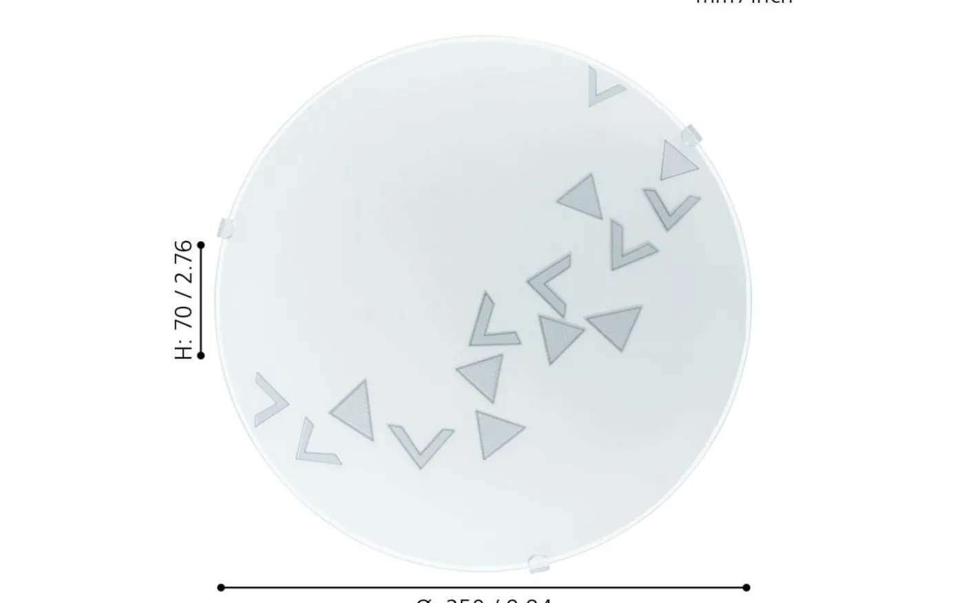 Mars Plafond Triangel 25cm Vit