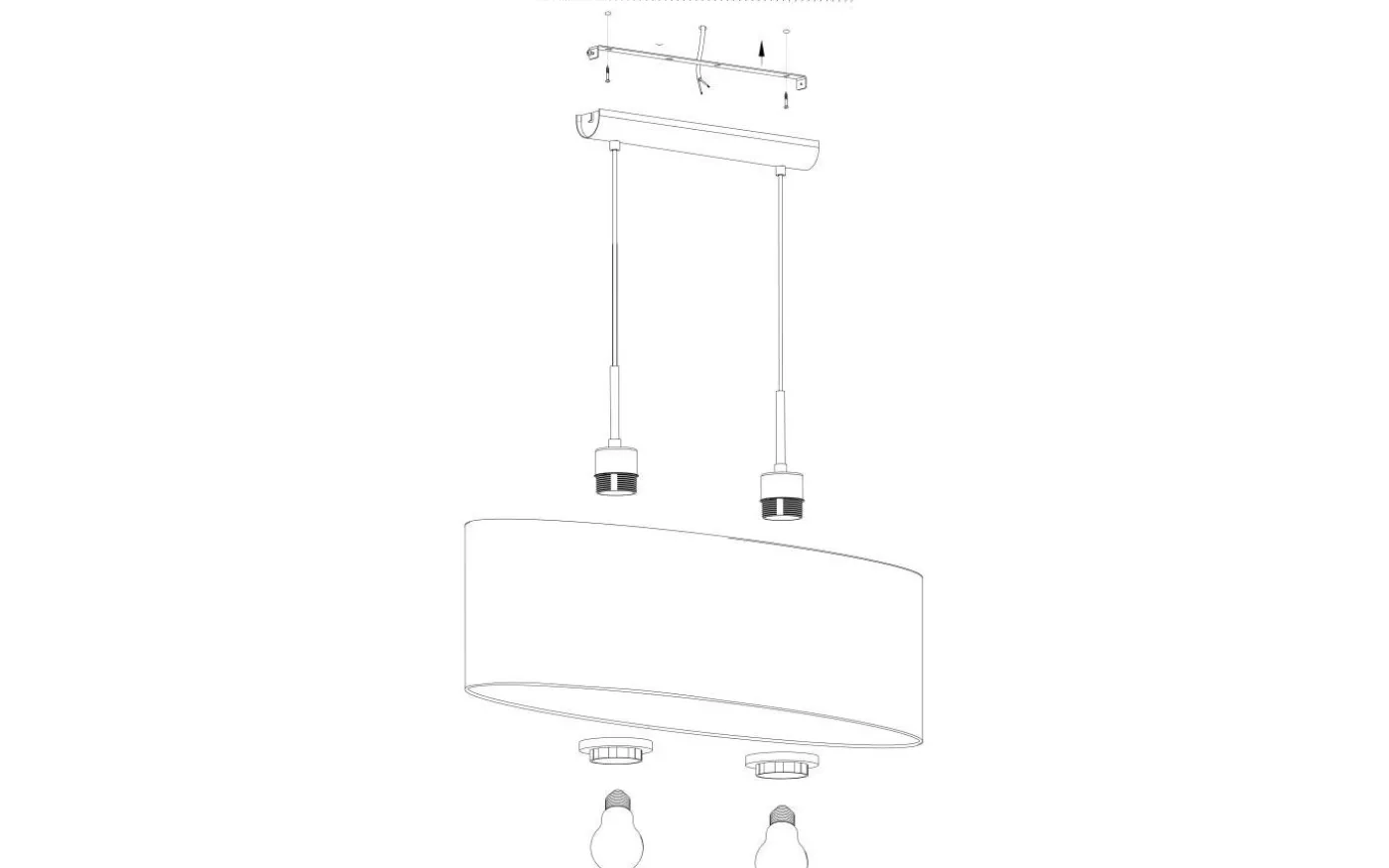 Maserlo 1 Taklampa 78cm Svart