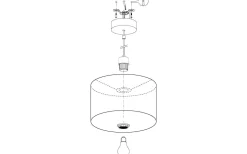 Maserlo 1 Taklampa 53cm Svart