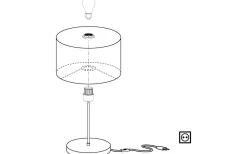 Maserlo Bordslampa 42cm Cappuccino/Guld