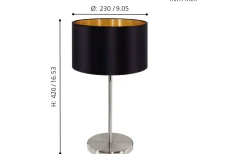 Maserlo Bordslampa 42cm Svart/Guld