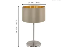 Maserlo Bordslampa 42cm Taupe/Guld