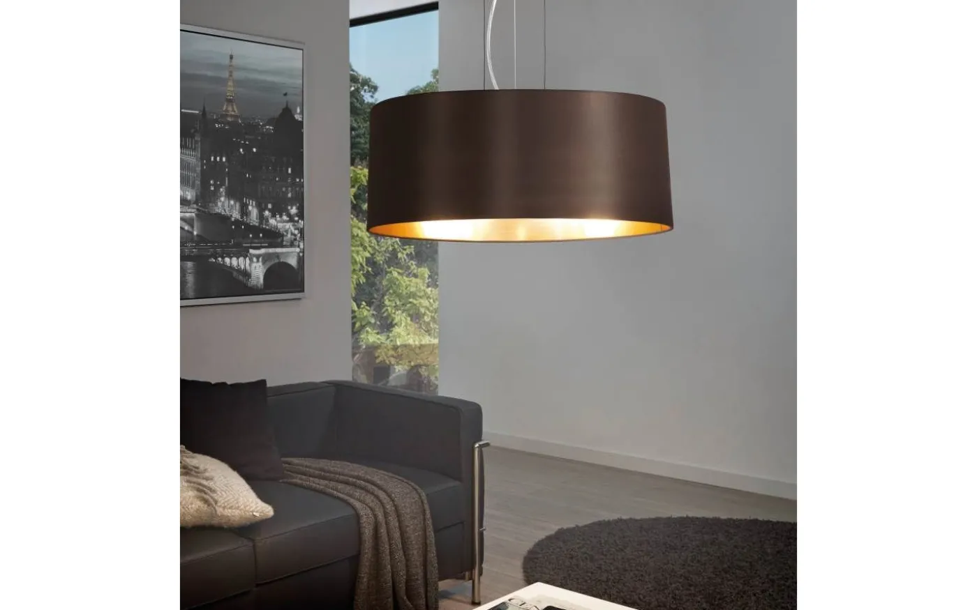 Maserlo Taklampa 53cm Cappuccino/Guld