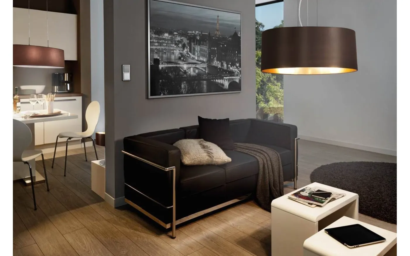 Maserlo Taklampa 53cm Cappuccino/Guld