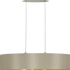 Maserlo Taklampa 100cm Taupe/Guld