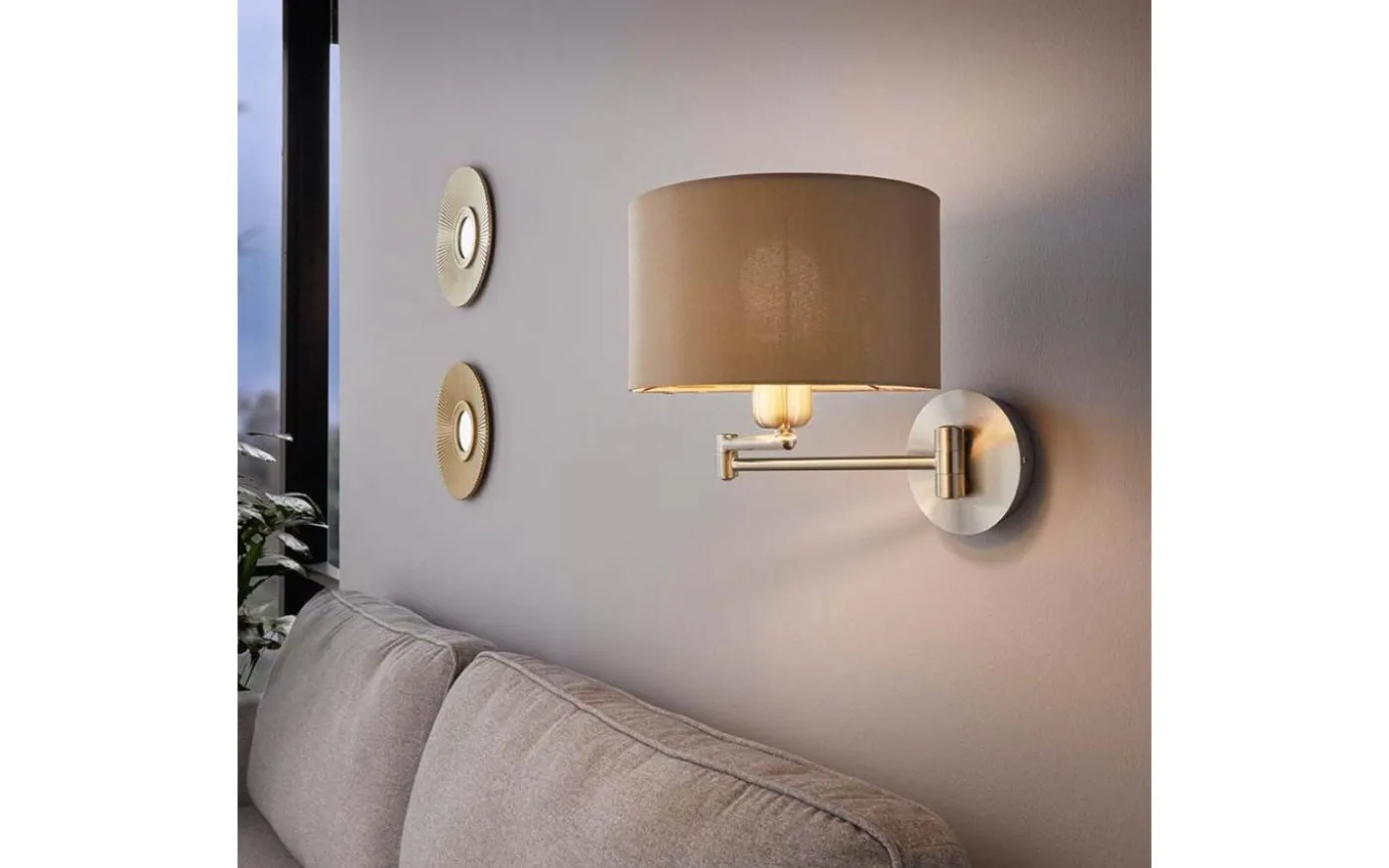 Maserlo Vägglampa Nickel/Taupe