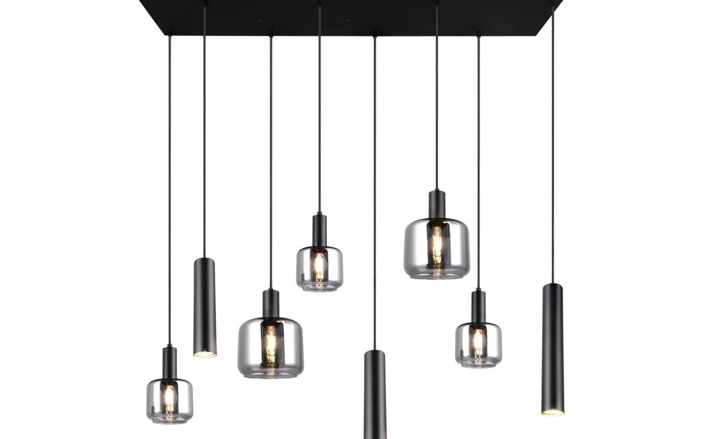 Mataro Takpendel 8-delad mattsvart/förkromad