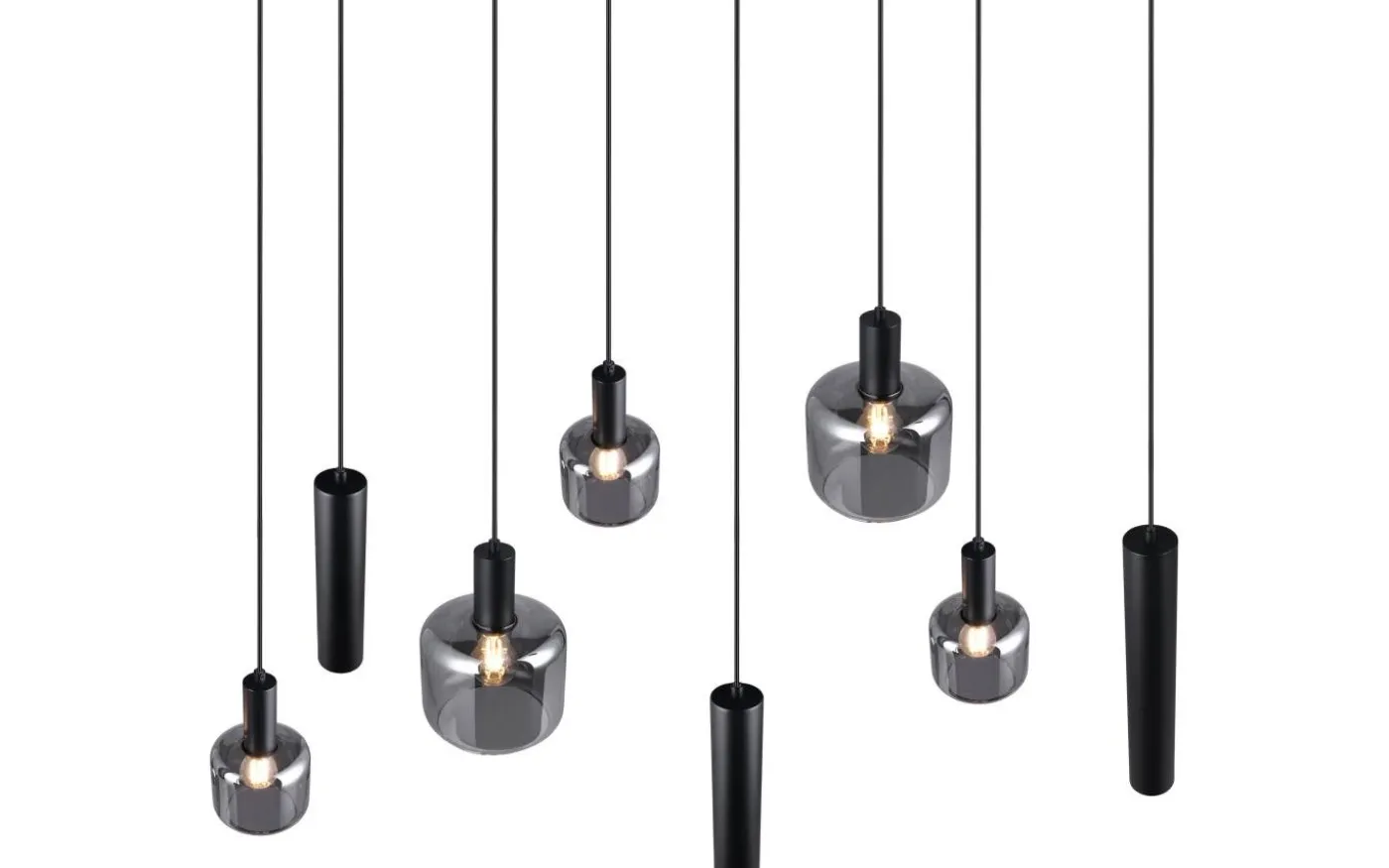 Mataro Takpendel 8-delad mattsvart/förkromad