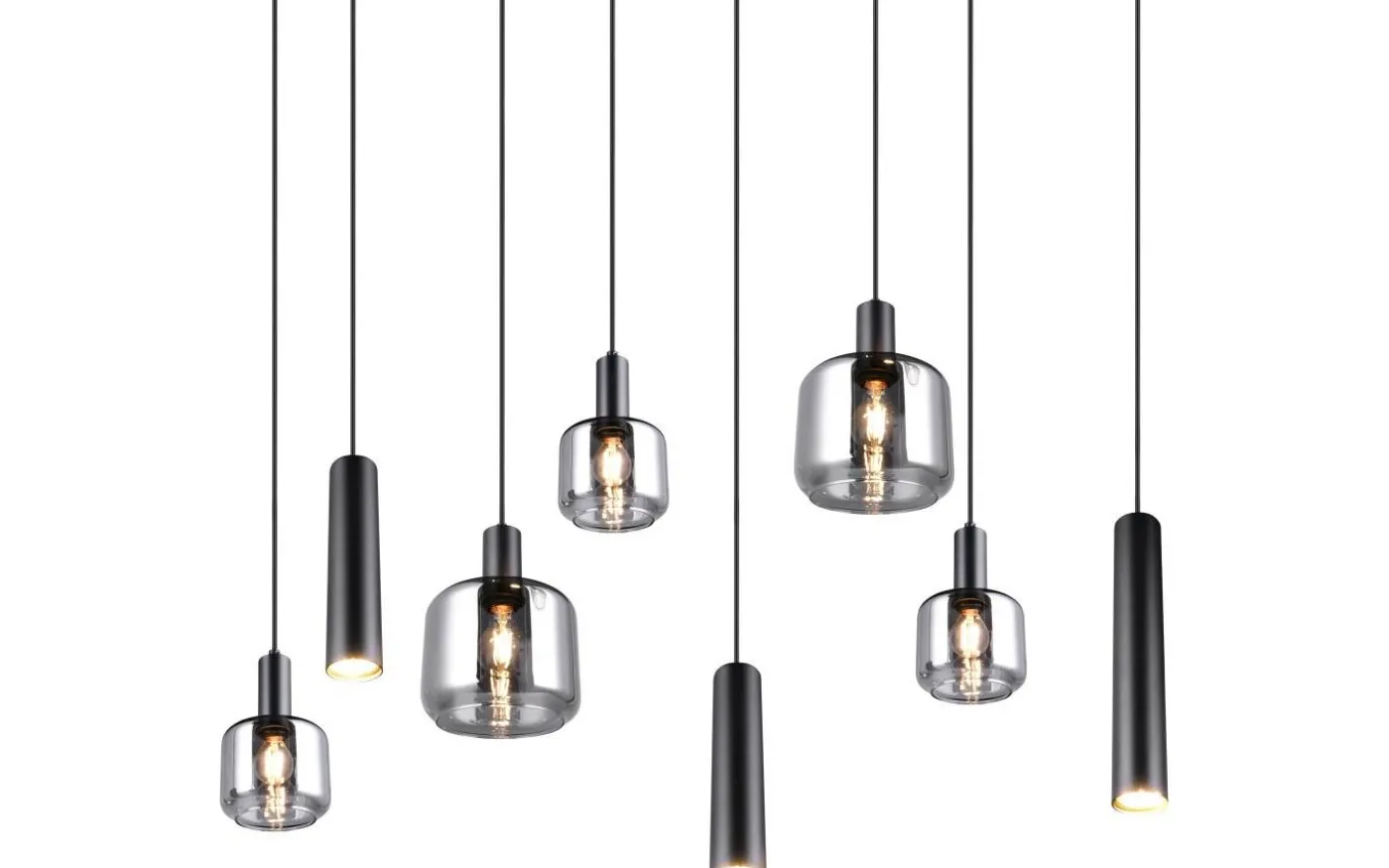 Mataro Takpendel 8-delad mattsvart/förkromad