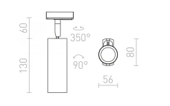 Mavro 1-fas Spotlight Svart/Guld 12W LED 3000K