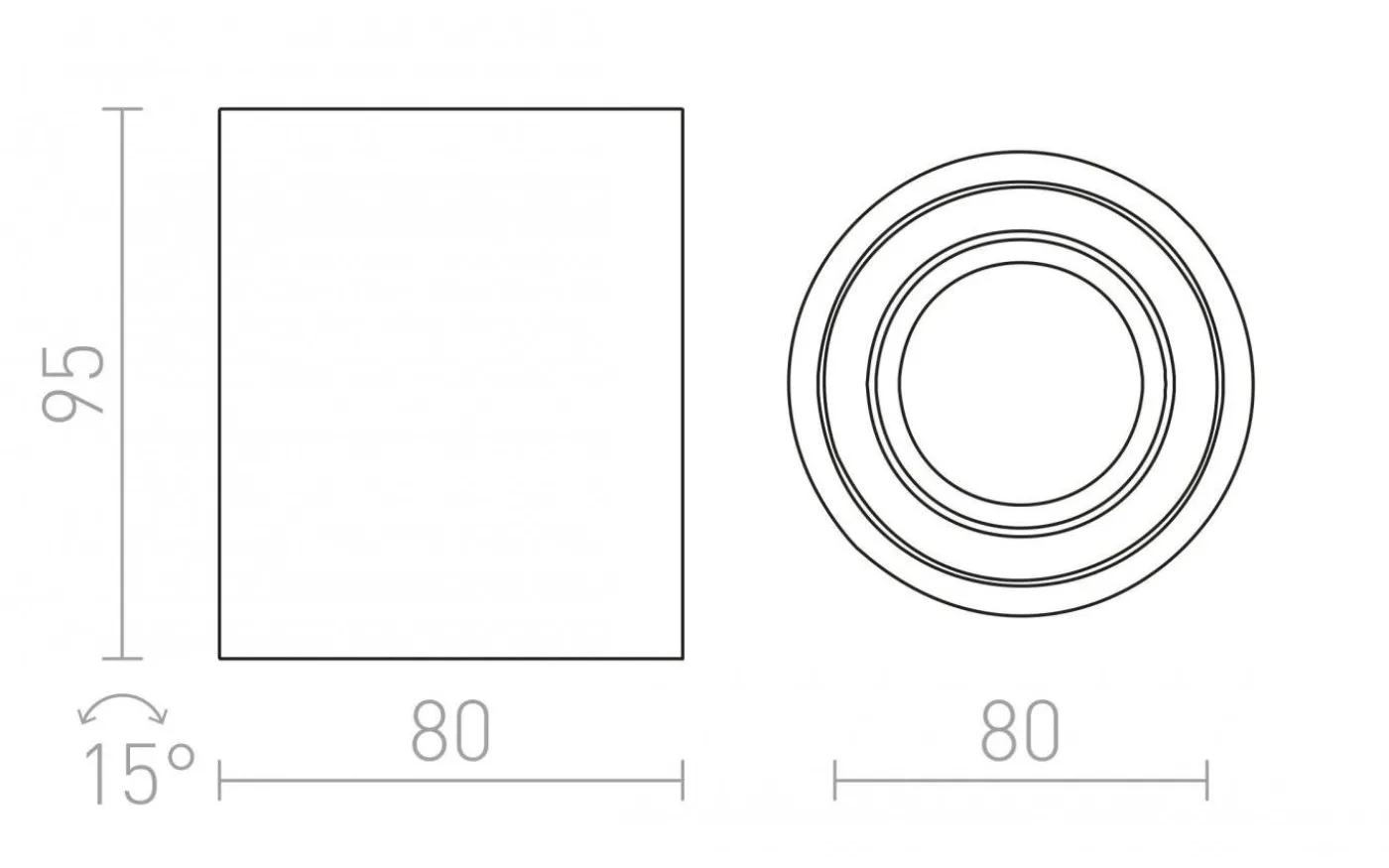 Mayo R Takspotlight Riktbar Borstad aluminium LED 9W 2700K