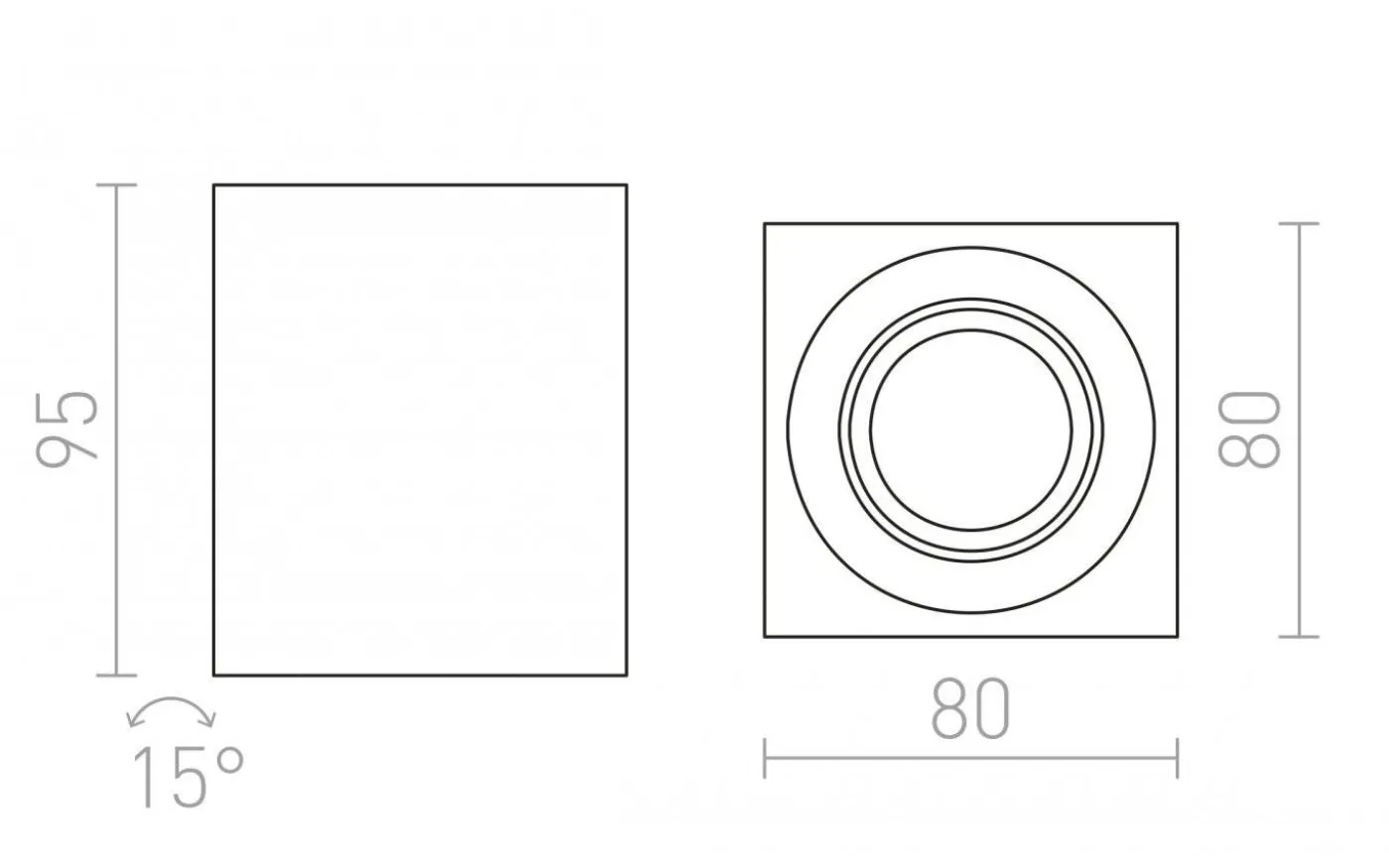 Mayo SQ Takspotlight Riktbar Vit 9W 2700K