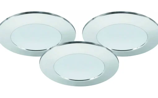MD-232 Downlight 3000K 3x10W, Krom 230V IP44 3-Pack