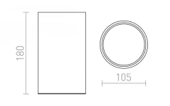 Mea Takspotlight Cylinder Borstad aluminium E27