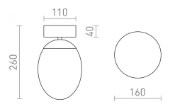 Meringue Plafond 16cm Opal/Krom IP44