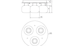 Messina Plafond 28cm Krom/Vit IP44